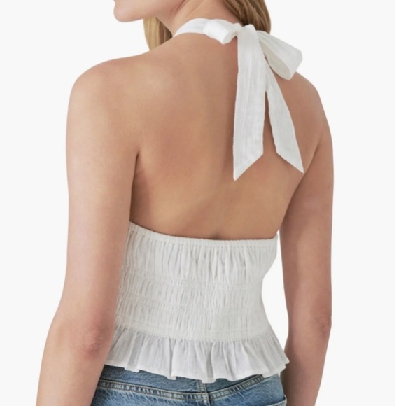NWT LUCKY BRAND Sleeveless Crochet Trim Halter Tie Back Top Size X-Large - Picture 3 of 4